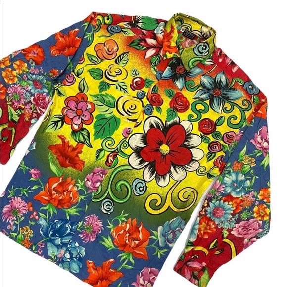 🌷💐Very Rare Versace flower print shirt 🌸🌺 - Picture 8 of 13